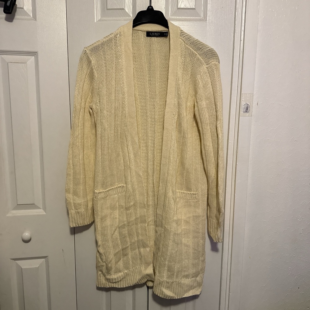 Ralph Lauren Women's Cream Knit Cardigan
